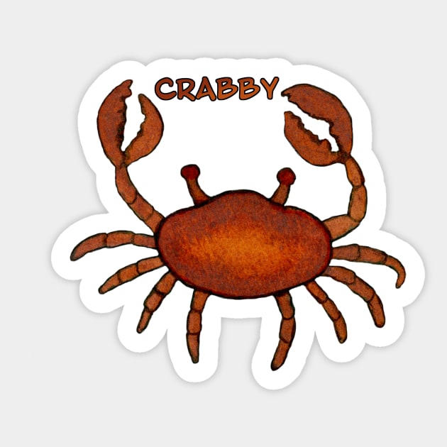 Crabby. Cute Crab Sea Creature Design. Sticker by StephJChild